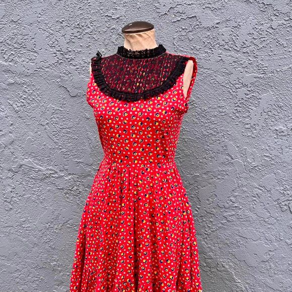 Vintage Floral Prairie Dress XS Handmade Country western maxi - Picture 2 of 7